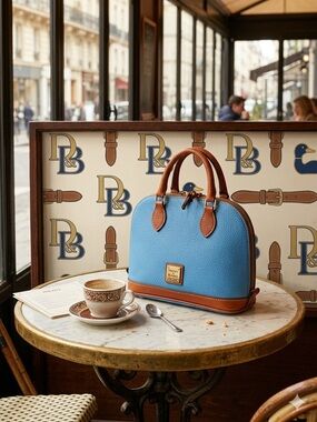 Dooney & Bourke Pebble Grain Zip Zip Satchel - Sky/Caribbean Blue